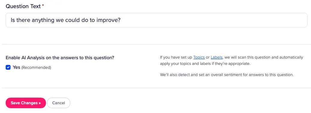 Label management in CustomerSure