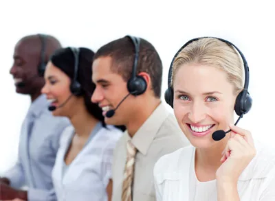 Smiling customer service agents