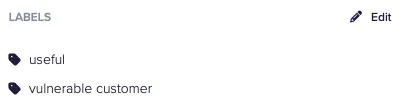 Label in CustomerSure saying ‘vulnerable customer’