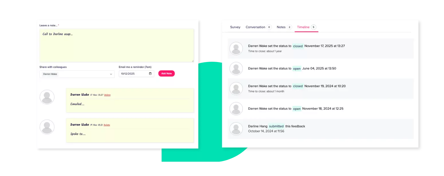 Screenshot showing follow-up