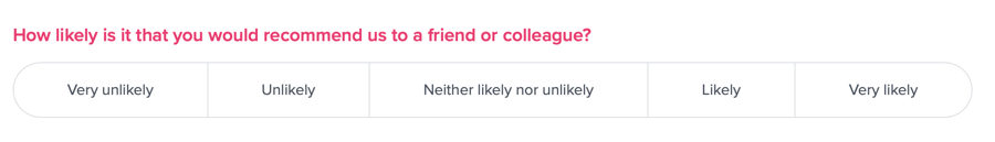 A rating question with a text scale