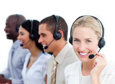 Smiling customer service agents